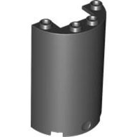 Cylinder Half 2x4x5 with 1x2 Cutout Black