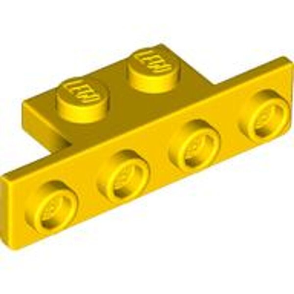 Bracket 1x2 - 1x4 with Rounded Corners at the Bottom Yellow