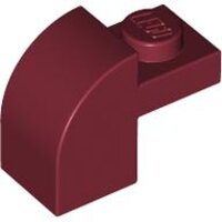 Slope, Curved 2x1x1 1/3 with Recessed Stud Dark Red