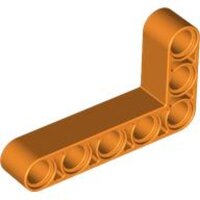 Technic, Liftarm, Modified Bent Thick L-Shape 3x5 Orange