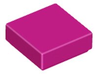 Tile 1x1 with Groove Magenta