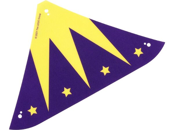 Cloth Tent / Roof Wide with Dark Purple and Bright Light Yellow Zigzag and Stars Pattern