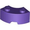 Brick, Round Corner 2x2 Macaroni with Stud Notch and Reinforced Underside Dark Purple