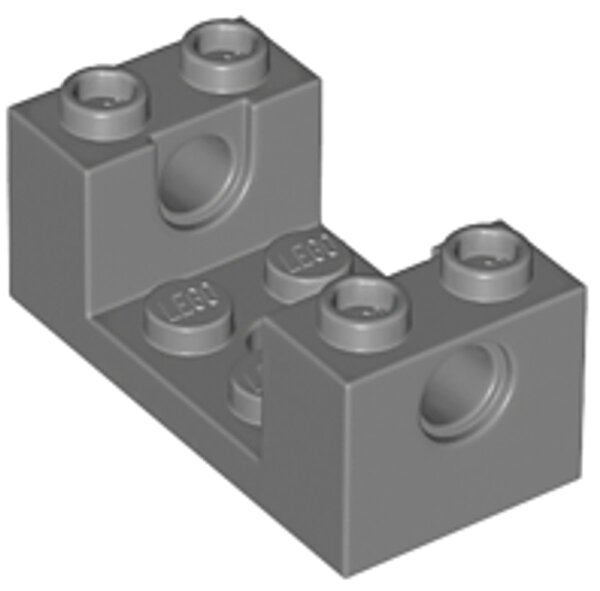 Technic, Brick 2x4x1 1/3 with Pin Holes and 2x2 Cutout Dark Bluish Gray
