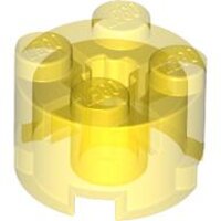 Brick, Round 2x2 with Axle Hole Trans-Yellow