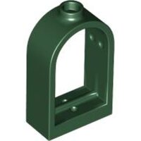 Window 1x2x2 2/3 with Rounded Top Dark Green