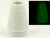 Cone 1x1 with Top Groove Glow In Dark White