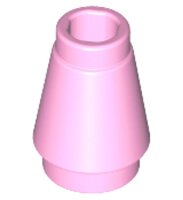 Cone 1x1 with Top Groove Bright Pink