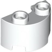 Cylinder Half 1x2x1 White