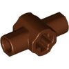 Technic, Axle Connector Hub with Two Bar Holders Perpendicular (Lightsaber Hilt) Reddish Brown