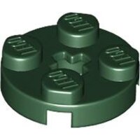 Plate, Round 2x2 with Axle Hole Dark Green