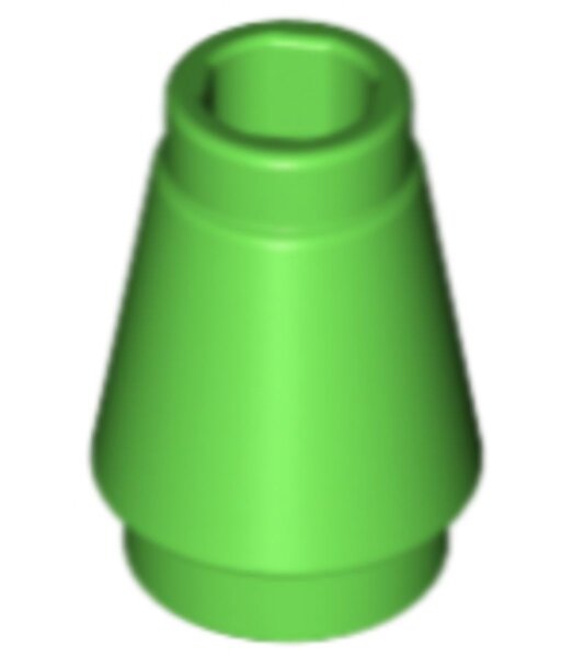 Cone 1x1 with Top Groove Bright Green