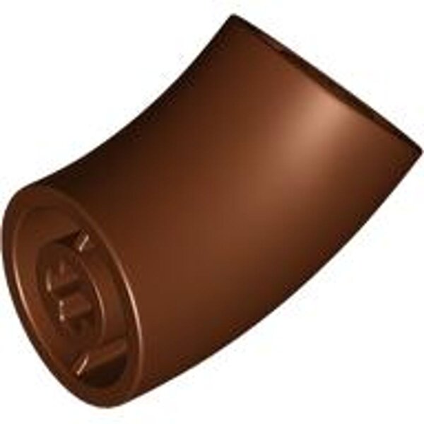 Brick, Round 2x2 D. 45 degrees Elbow (25.5mm Standing Height) Reddish Brown