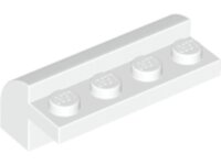 Slope, Curved 2x4x1 1/3 with 4 Recessed Studs White