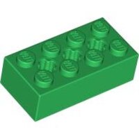Technic, Brick 2x4 with 3 Axle Holes Green