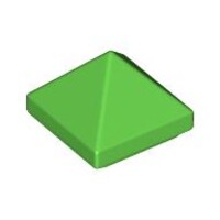 Slope 45 1x1x2/3 Quadruple Convex Pyramid Bright Green