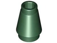 Cone 1x1 with Top Groove Dark Green