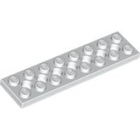 Technic, Plate 2x8 with 7 Holes White