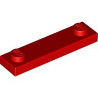 Plate, Modified 1x4 with 2 Studs without Groove Red