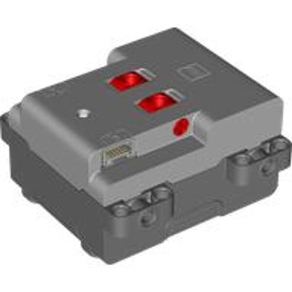 Electric 9V Battery Box Powered Up with 2 Switches and Dark Bluish Gray Bottom - Screw Opening Light Bluish Gray