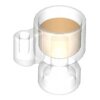 Minifigure, Utensil Stein / Cup with Molded Trans-Orange Drink Pattern Trans-Clear