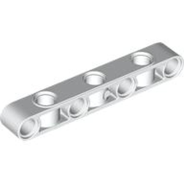 Technic, Liftarm, Modified Perpendicular Holes Thick 1x7 White