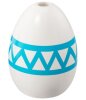 Egg with Small Pin Hole with Medium Azure Lines and Zigzag Pattern White