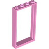 Door, Frame 1x4x6 with 2 Holes on Top and Bottom Bright Pink