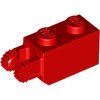 Hinge Brick 1x2 Locking with 2 Fingers Vertical End Red