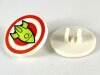 Road Sign 2x2 Round with Clip with Red Bullseye and Lime Rocket Pattern White