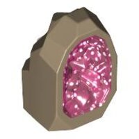 Rock 1x1 Geode with Molded Glitter Trans-Dark Pink...