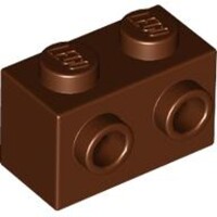 Brick, Modified 1x2 with Studs on 1 Side Reddish Brown
