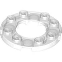 Plate, Round 4x4 with 2x2 Round Open Center Trans-Clear