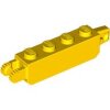 Hinge Brick 1x4 Locking with 1 Finger Vertical End and 2 Fingers Vertical End Yellow