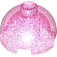 Brick, Round 2x2 Dome Top Satin Trans-Dark Pink