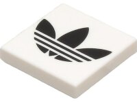 Tile 2x2 with Black Adidas Trefoil Logo Pattern White