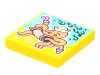 Tile 2x2 with BeatBit Album Cover - Squid Playing Accordion Pattern Yellow