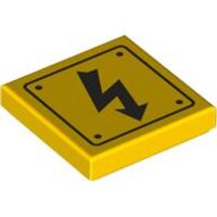 Tile 2x2 with Electricity Danger Sign and Rivets Pattern...