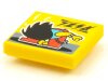 Tile 2x2 with BeatBit Album Cover - Stooped Minifigure (Headbanger) Pattern Yellow