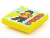 Tile 2x2 with BeatBit Album Cover - Minifigure with Backpack Dancing Pattern Yellow