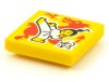 Tile 2x2 with BeatBit Album Cover - High Karate Kick and Red Dragon Pattern Yellow
