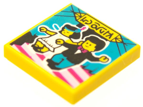 Tile 2x2 with BeatBit Album Cover - Man and Woman on Stairs Pattern Yellow