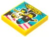 Tile 2x2 with BeatBit Album Cover - Man and Woman on Stairs Pattern Yellow