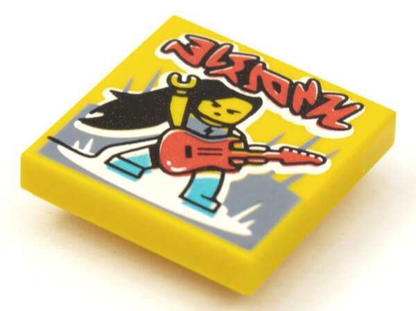 Tile 2x2 with BeatBit Album Cover - Rock Guitarist Pattern Yellow