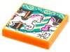 Tile 2x2 with BeatBit Album Cover - Carousel Horse Pattern Orange