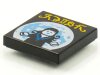 Tile 2x2 with BeatBit Album Cover - Goth Girl and Full Moon Pattern Black