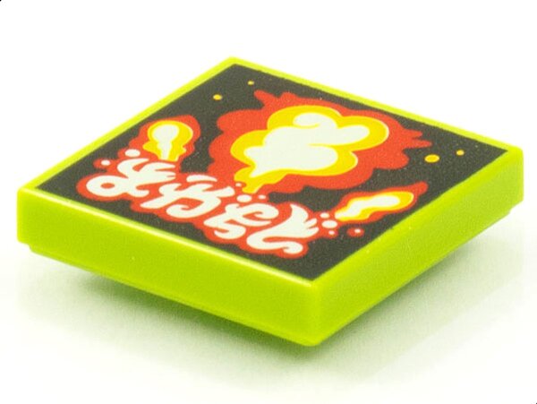 Tile 2x2 with BeatBit Album Cover - Explosion Pattern Lime