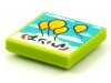 Tile 2x2 with BeatBit Album Cover - Four Floating Yellow Balloons in Sky Pattern Lime