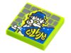 Tile 2x2 with BeatBit Album Cover - Robot Graffiti Pattern Lime