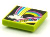 Tile 2x2 with BeatBit Album Cover - Rainbows and Cloud Pattern Lime